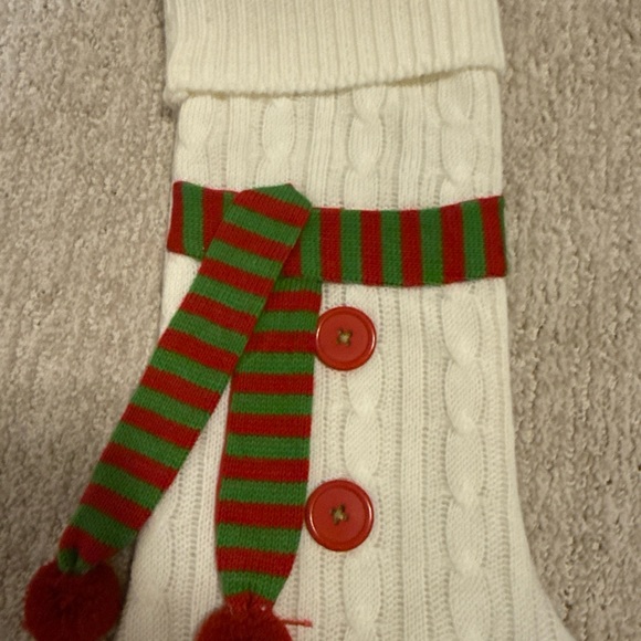 Lot of Five Multicolored Cable Knit Holiday Stocking Decor. EUC. - Picture 4 of 8
